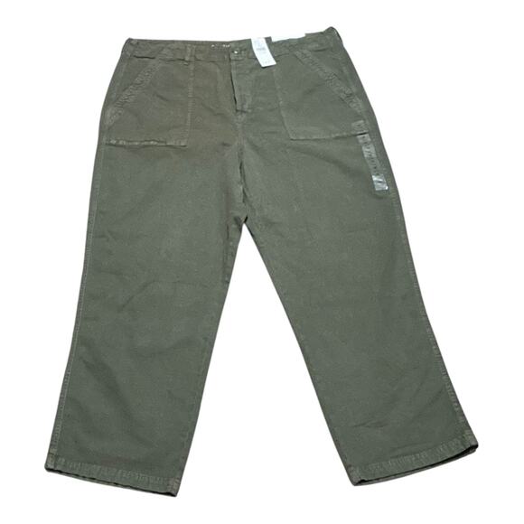 American Eagle Hi-Rise Utility Pants Green 18 Short - Picture 1 of 4